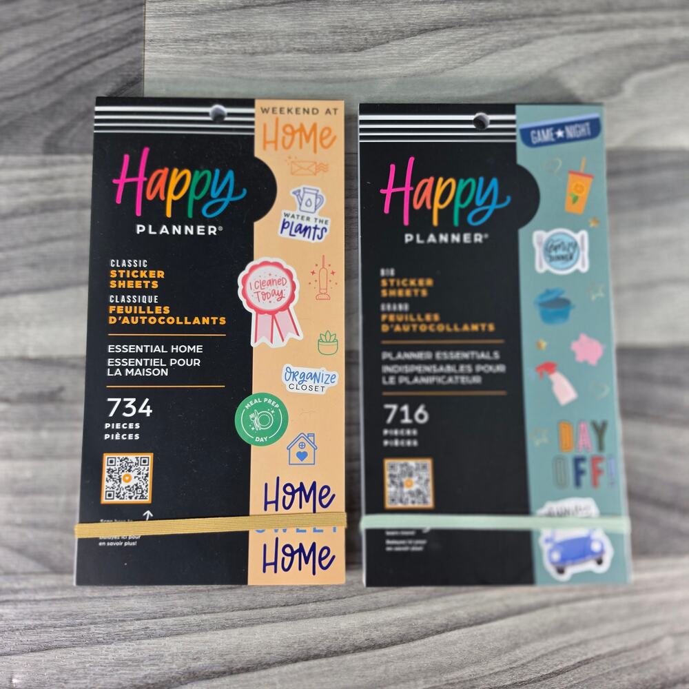 The Happy Planner Sticker Bks Lot Essential Home 734 Pc & Big Essentials 716 Pc
